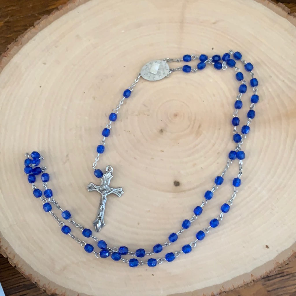 Rosery Cross Silver And Blue